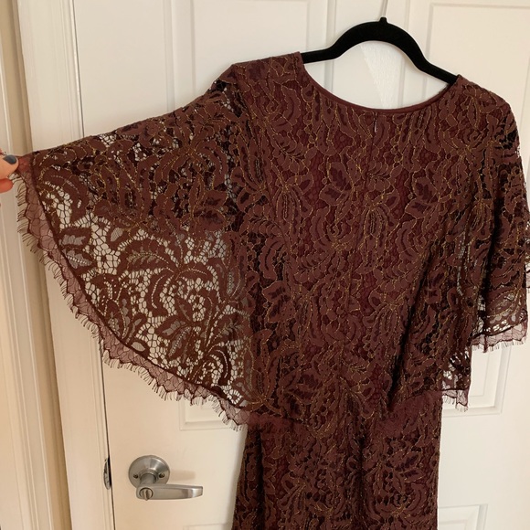 Gold & Red Lace Dress The Population Dress - Picture 7 of 7